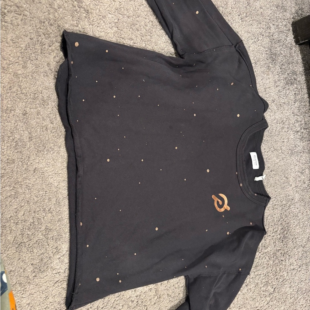 Black Long Sleeve Shirt with Gold Accents